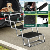 Extra Wide Dog Ramps for Cars,48.2cm Widen Dog Steps for Large Dogs with Non-Slip Surface,Portable Aluminum Folding Pet Ramp for Dogs,Lightweight Dog Stairs for Cars SUV & Trucks, Supports up to 100KG