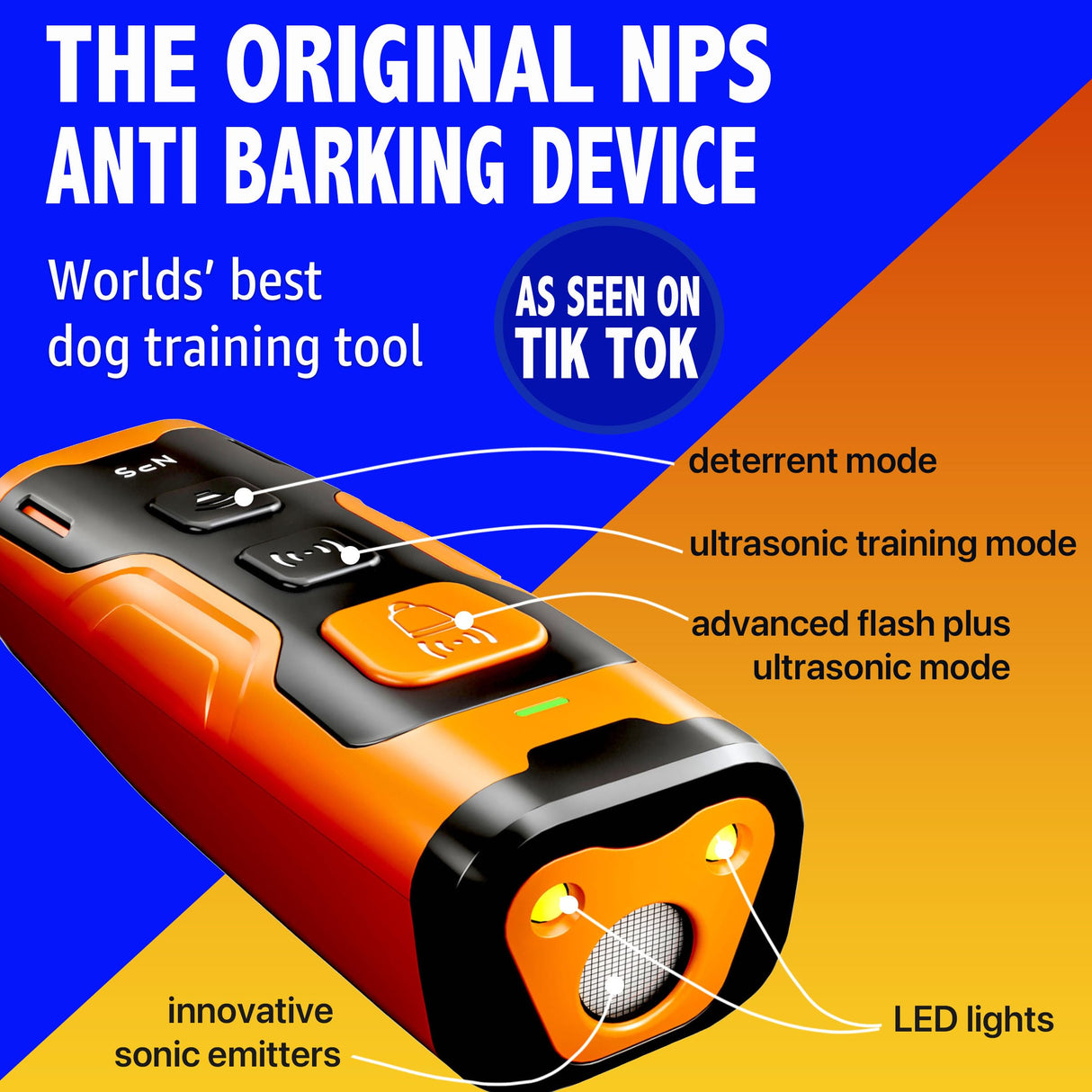 2024 release Dog Bark Deterrent Device Stops Bad Behavior | No need yell or swat, Just point to a dog (own or neighbor's) Hit the button | Long-range ultrasonic, Alternative to painful dog shock collar