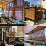 Natural Reed Curtain with Lifter, Bamboo Blind for Outdoor and Indoor, Bamboo Roller Blinds, Shades-Reed Curtain, Patio Shade Lifting Shutters