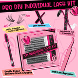 𝑷𝑹𝑶 DIY Lash Extension Kit 280Pcs Lash Clusters Eyelash Extension Kit with Lash Bond and Seal Lash Applicator Individual Lashes Kit Eyelash Brush DIY Various Styles Easy to Apply at Home(30D+40D-9-16mix Kit)