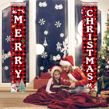 Christmas Decorations Merry Christmas Banner Xmas Porch Door Sign Welcome Banner for Wall Home Party Decor Christmas Decorations Indoor Outdoor