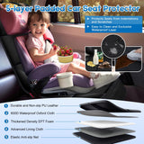 Car seat Protection pad 600D Fabric Carseat Seat Protectors, 2 Pack Seat Protector Under Baby Pet Car Seat with Non-Slip Backing, Thickest Padding, Mesh Storage Pockets