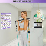 Portable Pilates Bar Kit with Resistance Bands for Men and Women - 6 Exercise Resistance Bands (15, 20, 30 LB) - Home Gym Equipment - Supports Full-Body Workouts – with Video