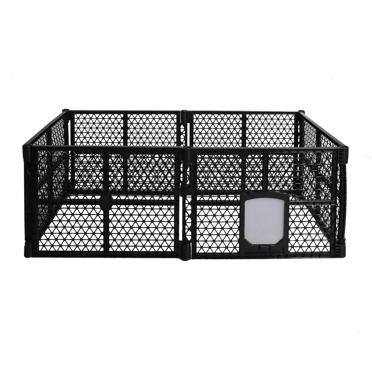 Pet Playpen Folding Dog Plastic Puppy Exercise Enclosure Fence 6 Panels, Dog Play Pen Connectable Fence with Lockable Gate, Universal Portable Pet Exercise Cage Yard for Indoor Outdoor Black