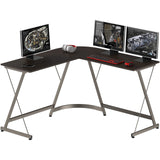 Gaming Desk L-Shaped Office Computer Corner Table, Espresso