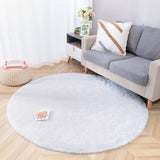 Fluffy Round Rug Carpets, Modern Shaggy Circle Rug for Kids Bedroom Extra Comfy Cute Nursery Rug Small Circular Carpet for Boys Girls Room Home Decor Area Rug, 4ft Rugs, White