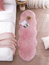 Ultra Soft Fluffy Rug Pink Faux Sheepskin Fur Rug Shaggy Couch Cover Furry Carpet for Kids Room Fuzzy Plush Rug for Bedroom Living Room Runner, 2x6 Feet (Sheepskin Shape,Pink)