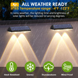 Solar Fence Lights Outdoor - 2700/4000/6000K 3 Mode, IP65 Waterproof Fence Solar Lights Outdoor, Solar Deck Lights for Outside, Backyard/Railing/Step/Patio/Deck Fence/Stair Railings and Wall (8 Pack)