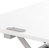 Height Adjustable Standing Desk Converter with Pneumatic Lift and Monitor Riser, 36-Inch, White