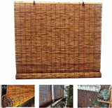 Natural Reed Curtain with Lifter, Bamboo Blind for Outdoor and Indoor, Bamboo Roller Blinds, Shades-Reed Curtain, Patio Shade Lifting Shutters