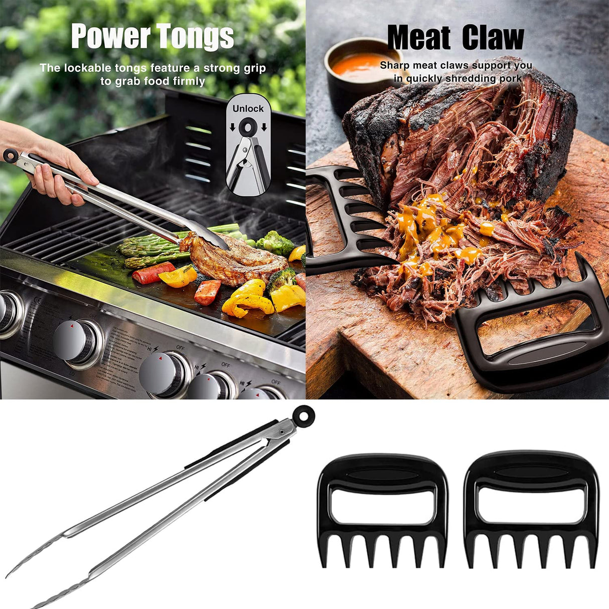 Barbecue Tool Sets with BBQ Apron,Increase Size(16in/40cm) Greater Safety,Barbecue Grill Tool Set,BBQ Grill Kit for Barbecue Indoor Outdoor,House Party and Picnic Stainless Steel BBQ Accessories