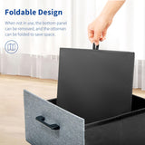 Folding Ottoman Storage Cube Footstool with Drawer Stool Blanket Box Oxford Linen 40x40x40cm