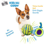 Wobble Wag Giggle Ball, Interactive Dog Toy, Fun Giggle Sounds, As Seen On TV green Medium