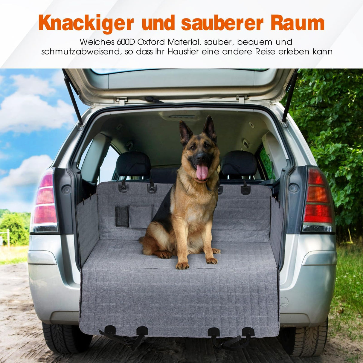 Car Back seat Cover for Dog,Dog Blanket with Side Protection,car Boot Cover with mesh Viewing Window,Non-Slip, Waterproof and Scratch-Resistant Rear seat Cover with Safety Belt