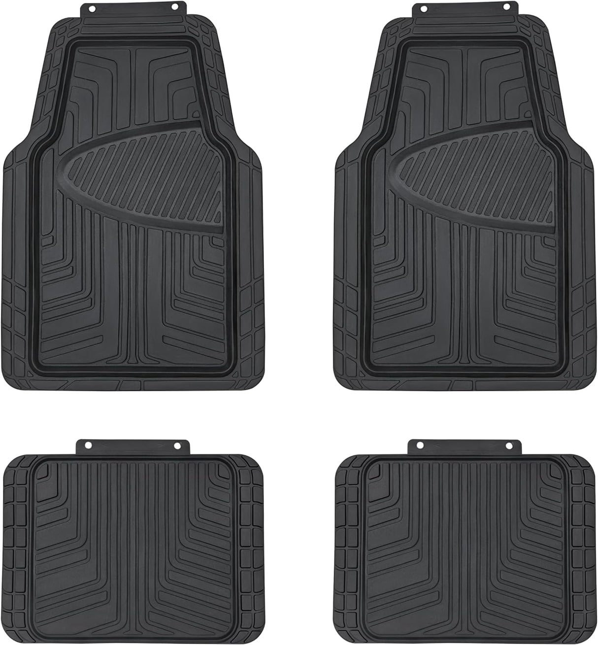 Premium Rubber Floor Mat for Cars, SUVs and Trucks, All Weather Protection, Universal Trim to Fit，Black