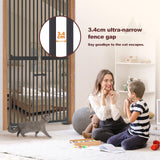 Pet Scene Retractable Safety Gate Black, 185CM Pet Fence for Dog Cat Extra Tall Fence Enclosure Barrier Safe Guard Security Fencing for Doorway Stairs Kitchen 190 to 250cm