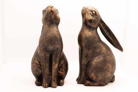 Meadowstone Lane Rabbit Bookends Statues for Shelf, Bedroom, Library, Bookshop, Home & Office Decorations - Sculpture Figurine for Desktop Ornament & Room Decor - Perfect Housewarming Gifts