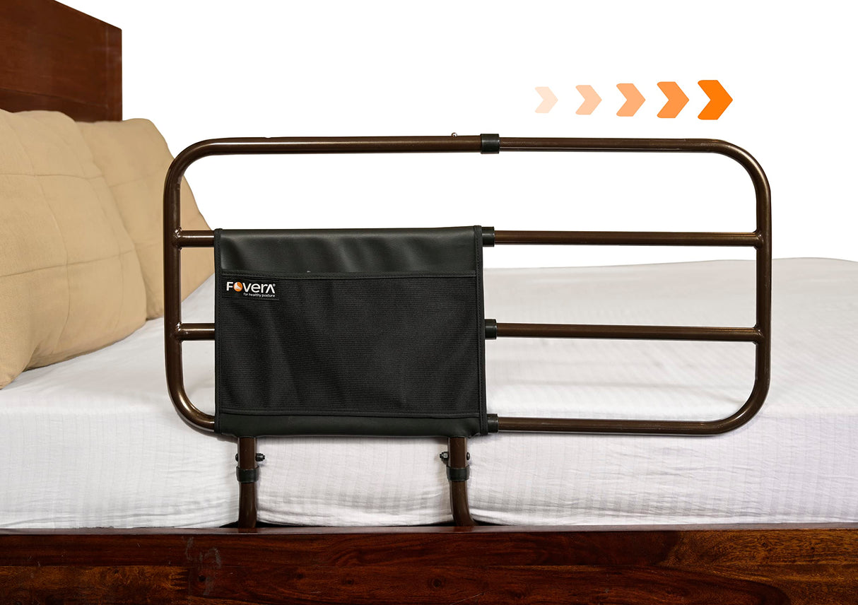 Adjustable Bed Rail for Elderly Adults, Seniors and Surgery Patients - Safety Assist Bar with Storage Pocket, Fits Any Bed & Eases Getting in & Out of Bed