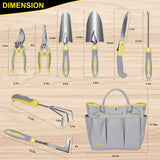 Garden Tool Set, Carsolt 10 Piece Stainless Steel Heavy Duty Gardening Tool Set for Digging Planting Pruning Gardening Kit with Durable Bag Gloves Gift Box Ideal Garden Gifts for Women Men