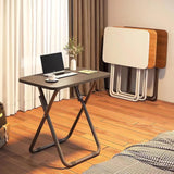 Set of 2, Desk and Chair Set, Folding Portable Desk Chair, Home Office Computer Desk Wood Desk T36 (B Coffee, 60X40X70CM)