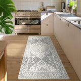 Extra Long & Wide Runner Rugs(80x180cm) - Washable Non Slip Kitchen Floor Mat, Kitchen Rugs & Mats for Hallway, Living Room, Bedroom, Hall, Laundry (Grey, 80x180 cm)