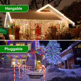 12 Pack Christmas Candy Cane Pathway Lights, Christmas Solar Stake Lights with 72 LED Lights, 8 Light Modes Christmas Decorations for Outdoor Patio Garden Yard Xmas Holiday