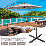 3M Patio Offset Umbrella w/8 Ribs, Cantilever Umbrella w/Cross Base and Crank, Backyard Offset Umbrella, Outdoor Hanging Umbrella for Garden, Poolside and Yard