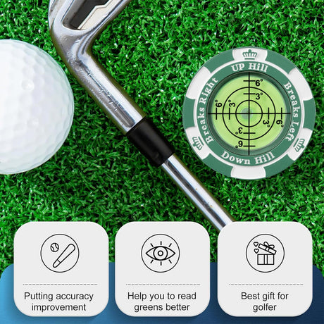 Golf Green Reader, Golf Ball Marker with High Precision Horizontal Bubble, Putt Aid Golf Accessories Tool Men Women