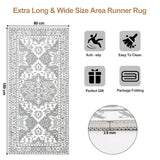 Extra Long & Wide Runner Rugs(80x180cm) - Washable Non Slip Kitchen Floor Mat, Kitchen Rugs & Mats for Hallway, Living Room, Bedroom, Hall, Laundry (Grey, 80x180 cm)