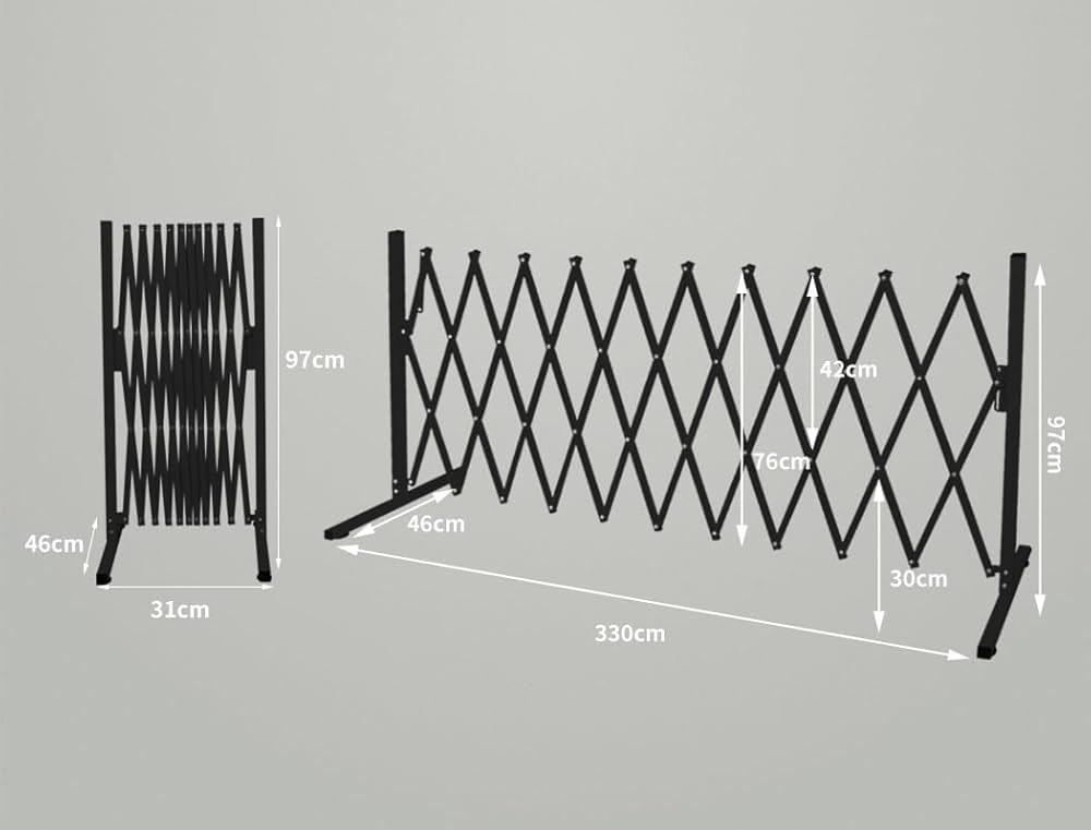 Expandable Fence Gate Garden Security Gates Metal Retractable Indoor Outdoor Safety Barrier Traffic White