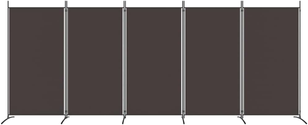 5-Panel Room Divider - Fabric Room Partition for Living Room and Bedroom, Foldable and Portable Design with Iron Frame