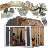 Barn Style Shed Instant Framing Kit, 7'x8', Metal