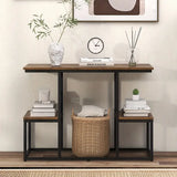 Table TV Enertainment Rustic Brown Stand 2-Tier Display Rack