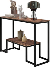 2-Tier Sofa Console Table Narrow Sofa Table Industrial Entryway Table Rustic Hallway Table Modern Display Table Foyer Table for Entryway, Hallway, Sofa, Couch, Living Room