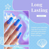 Blue Purple Gel Nail Polish Set - 6 Pcs Aquamarine Mermaid Gel Polish Set, Soak Off UV LED Nail Lamp Cured Base and Top Coat Needed Starter Varnish Salon Design Set