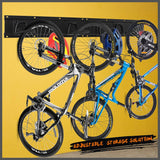 Bike Storage Rack, 6 Bike Racks and 6 Helmets Hooks, Wall Mounted Bike Storage Rack, Max capacity 600lbs