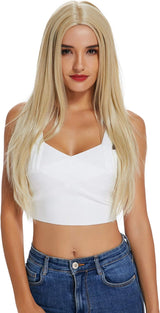 Fashion Blonde wig For Women,Synthetic Hair Natural Long Straight With Free Wig Cap,60cm (Blonde)