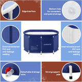 300L Portable Bathtub Foldable Soaking Ice Bath Spa Tub Thickening Freestanding for Adults Home Bathroom, Blue