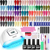 Gel Nail Polish Kit with U V Light 32 Colors Gel Polish Nail Kit Soak Off Gel Nail Set Manicure Tools Nail Gel Kit Gifts for Women