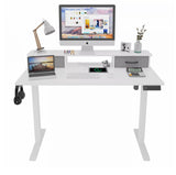 Electric Standing Desk Adjustable Height Sit Stand Table 120cm White