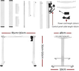 Electric Standing Desk - Motorized Height Adjustable Sit Stand Table with Touch Control Panel and Cable Management - Ideal for Home Office and Workstation Ergonomics… (White Frame&140cm Log Top)