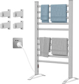 Heated Towel Rail, Electric Towel Warmer Rack, Freestanding Electric Rails Dryer Warmer Ladder Rack, 10-Bar