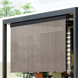 Outdoor Blinds, 3 x 2.5m PVC Roller Blind Window Retractable Awning Sun Shade Balcony Privacy Screen Sunscreen Indoor Bedroom Kitchen Garden Patio, 185GSM Knit Fabric Brown