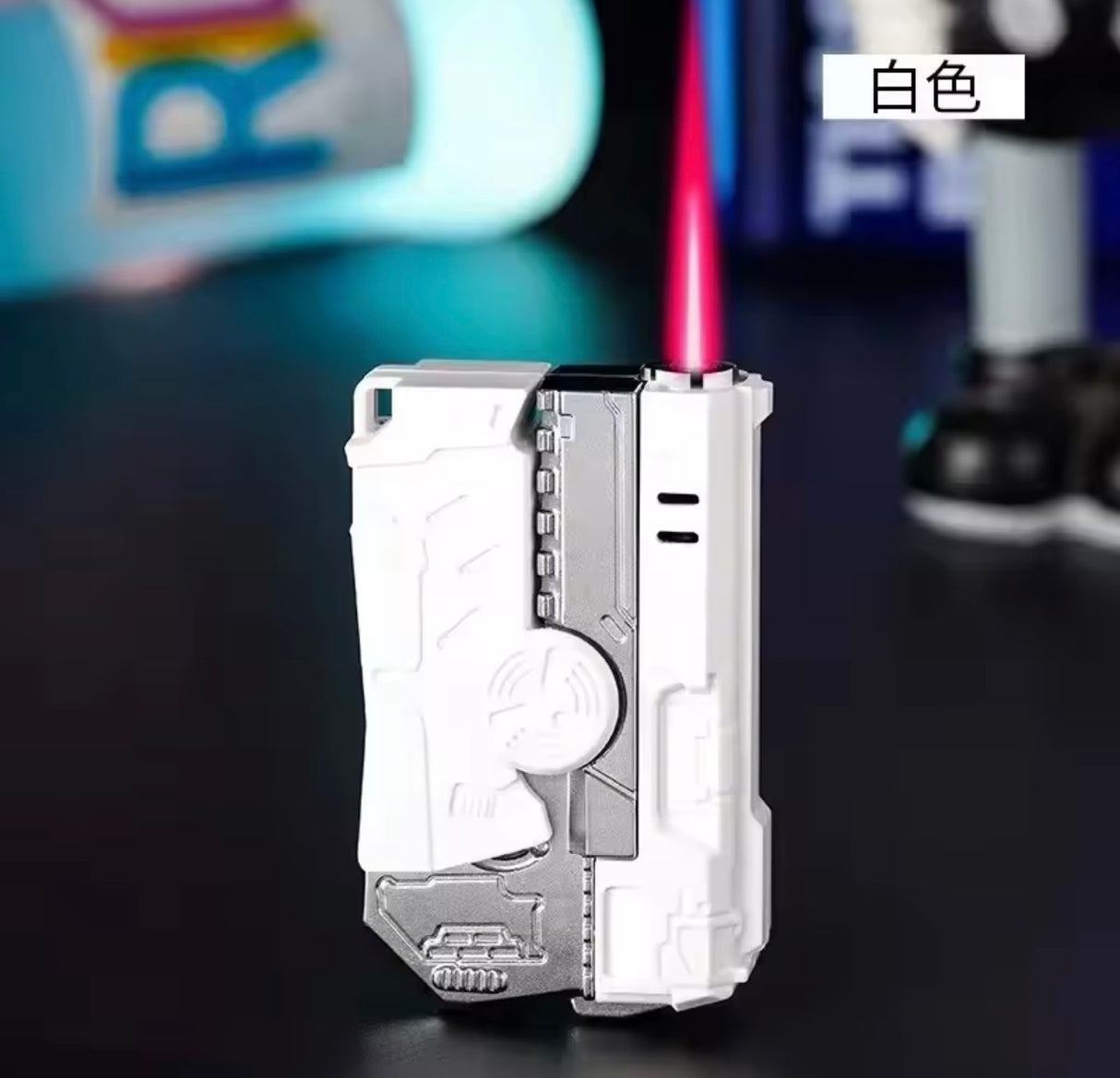 New Windproof Deformable Gun Gyroscopic Lighter Butane Inflatable Portable Pink Flame Lighter Cigarette Accessories Men's Gift