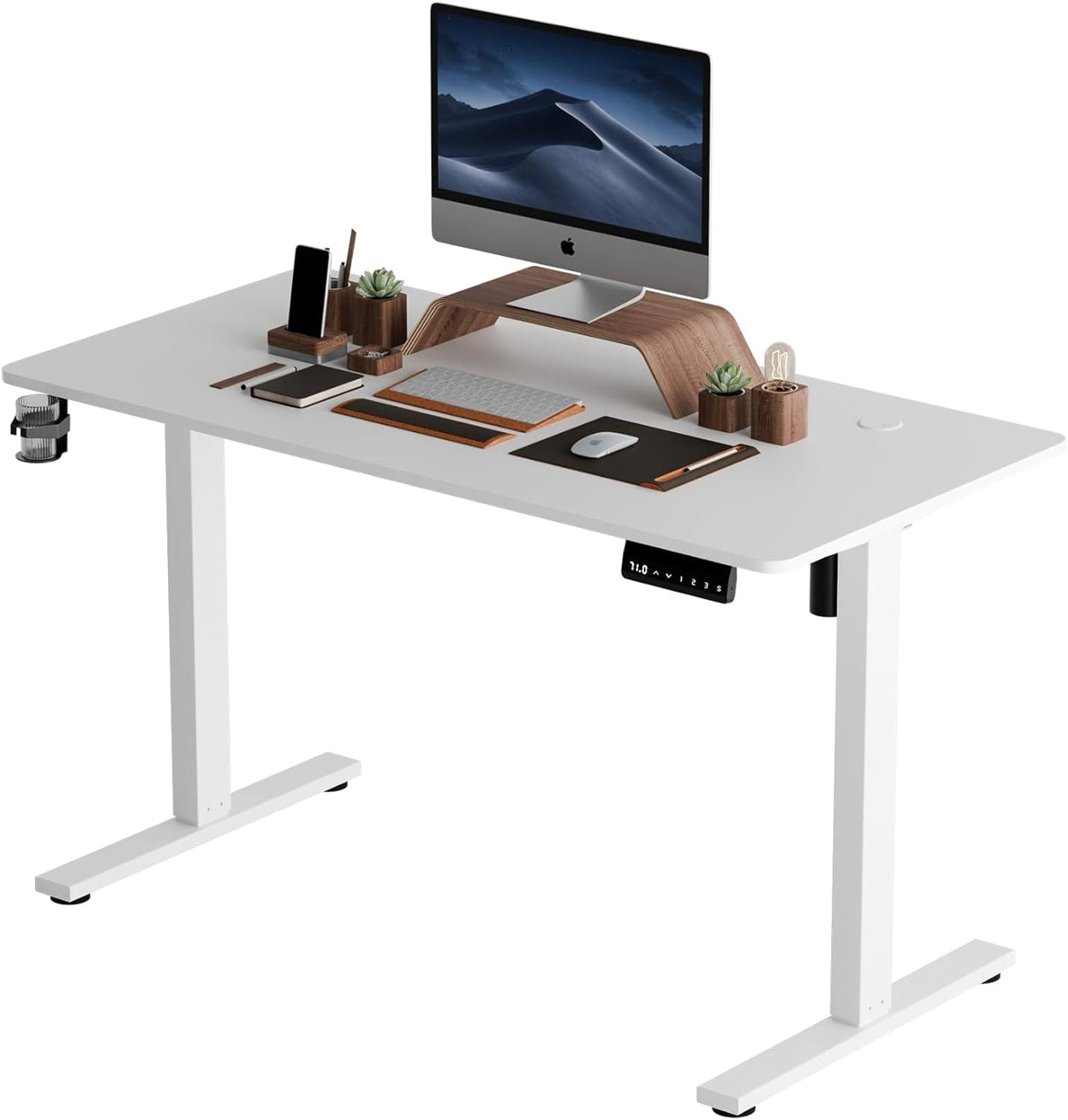 Ergonomic Standing Desk Adjustable Height 71cm to 116 cm Electric Sit-Stand Lift Computer Desk,Memory Modern Lift Electric Gaming Desktop Work Standing Desk for Home, Office, Gaming（White）