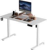 Ergonomic Standing Desk Adjustable Height 71cm to 116 cm Electric Sit-Stand Lift Computer Desk,Memory Modern Lift Electric Gaming Desktop Work Standing Desk for Home, Office, Gaming（White）