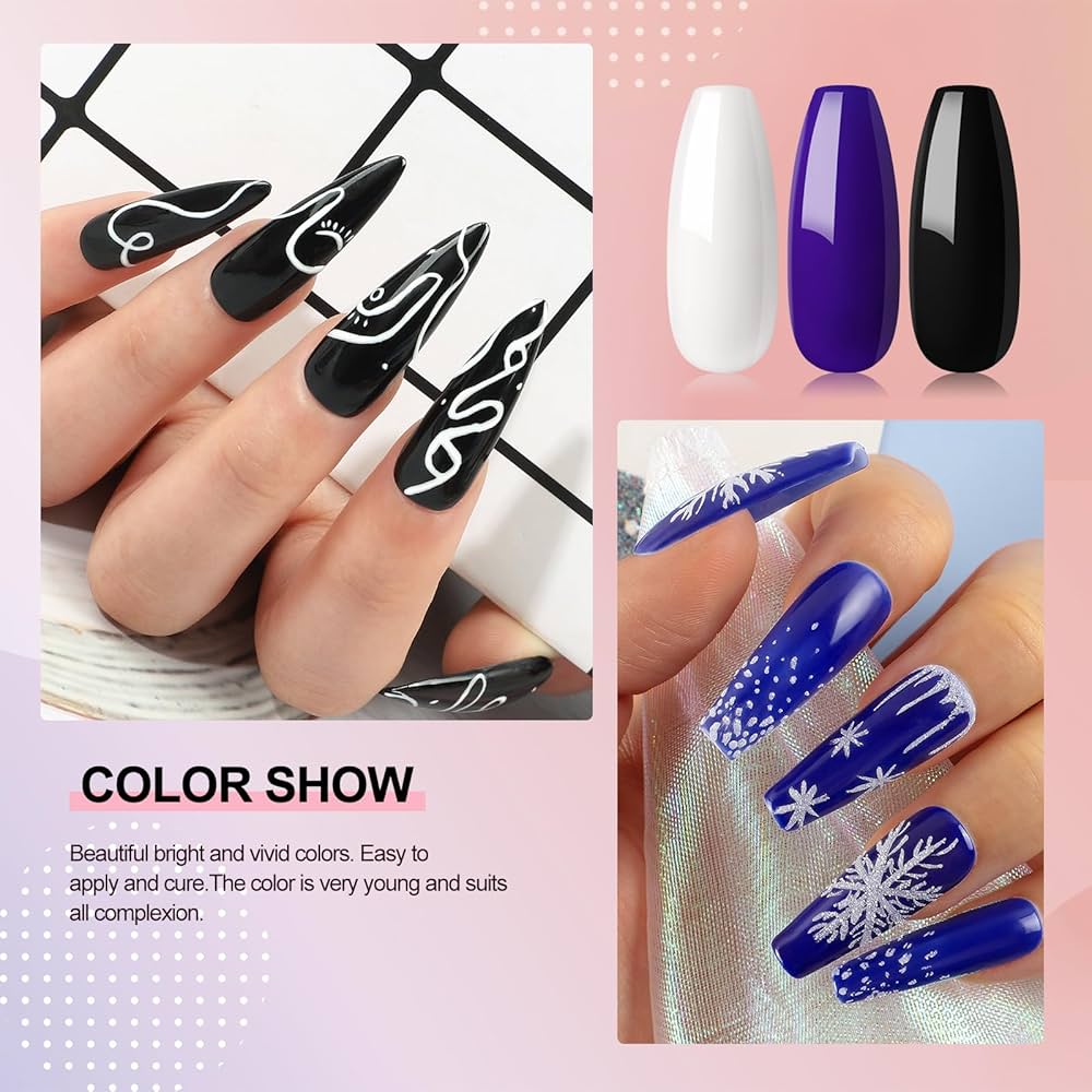 Gel Polish Gel Nail Polish Kit with Nail Lamp 10 Pcs Nail Gel Polishes Soak off Gel Base Coat Top Coat Pink Nude Purple Gel Polish Set Basic Tools and Decoration for Manicure Nail DIY Design