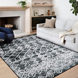 Rugs Modern Non-Slip Soft Area Rugs for Living Room/Bedroom/Dining Room Carpet Floor Mat Home Decorative(Black/Grey)