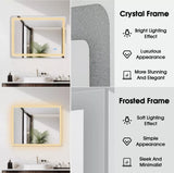 Touch LED Crystal Light Wall Vanity Bluetooth Anti-fog Makeup Mirror 800x600mm