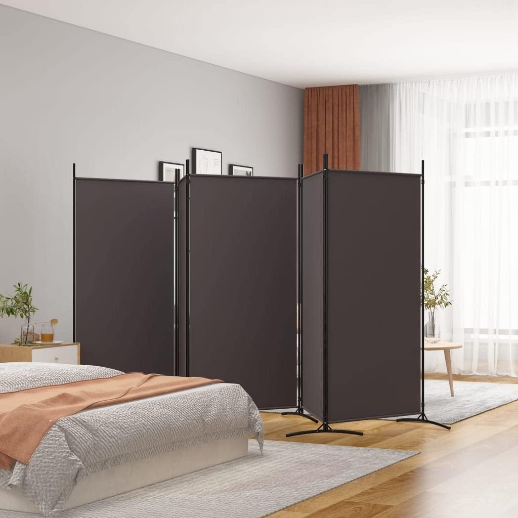 5-Panel Room Divider - Fabric Room Partition for Living Room and Bedroom, Foldable and Portable Design with Iron Frame